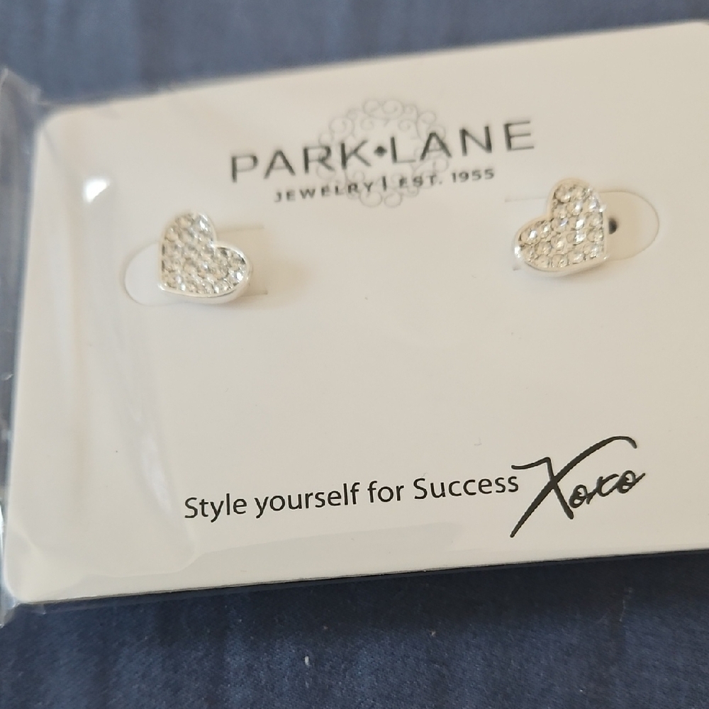 Park Lane Sparkling Silver Heart Earrings